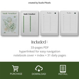 Hyperlinked Task Tracker Bundle for Remarkable Paper Pro, Checklist ...