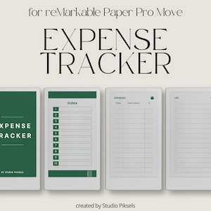 Expense Tracker Notebook for reMarkable Paper Pro Move: Hyperlinked Budget Planner, Financial Planner, Money Planner & Savings Planner
