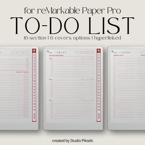 To Do List Notebooks for reMarkable Paper Pro, To Do List Templates, Task Tracker, Checklist Template, Checklist Notebook, Digital Task List