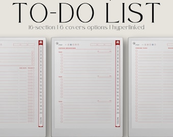 To Do List Notebooks for reMarkable Paper Pro, To Do List Templates, Task Tracker, Checklist Template, Checklist Notebook, Digital Task List