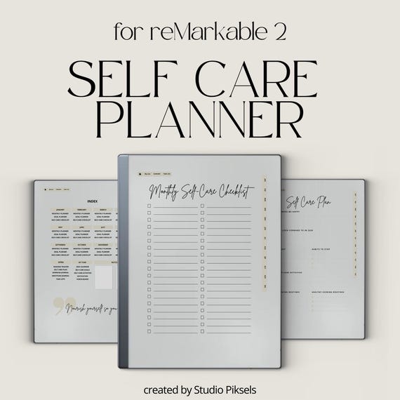 2026 Self Care Planner for reMarkable 2: Wellness Journal With Calendars, Trackers, Vision Boards and Monthly Planning Pages