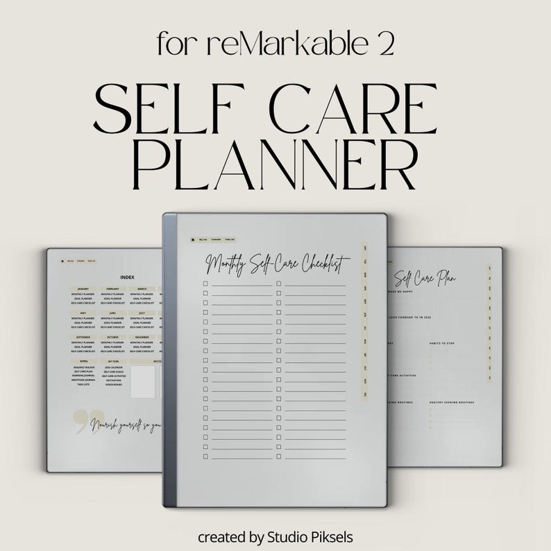 2026 Self Care Planner for reMarkable 2: Wellness Journal With Calendars, Trackers, Vision Boards and Monthly Planning Pages