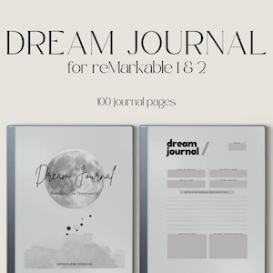 Dream Journal Notebook per reMarkable, diario digitale dei sogni per tablet Eink, Dream Tracker per reMarkable, modello di diario digitale del sonno