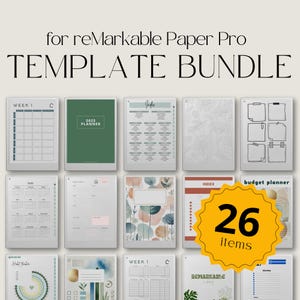Pacchetto di modelli definitivo per reMarkable Paper Pro, modelli per reMarkable Paper Pro, planner per reMarkable Paper Pro, pacchetto iniziale