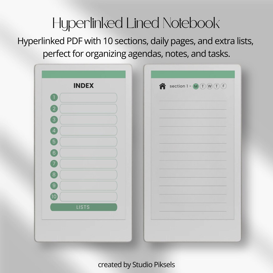 Hyperlinked Notebook for Remarkable Paper Pro Move: Lined Notebook With ...