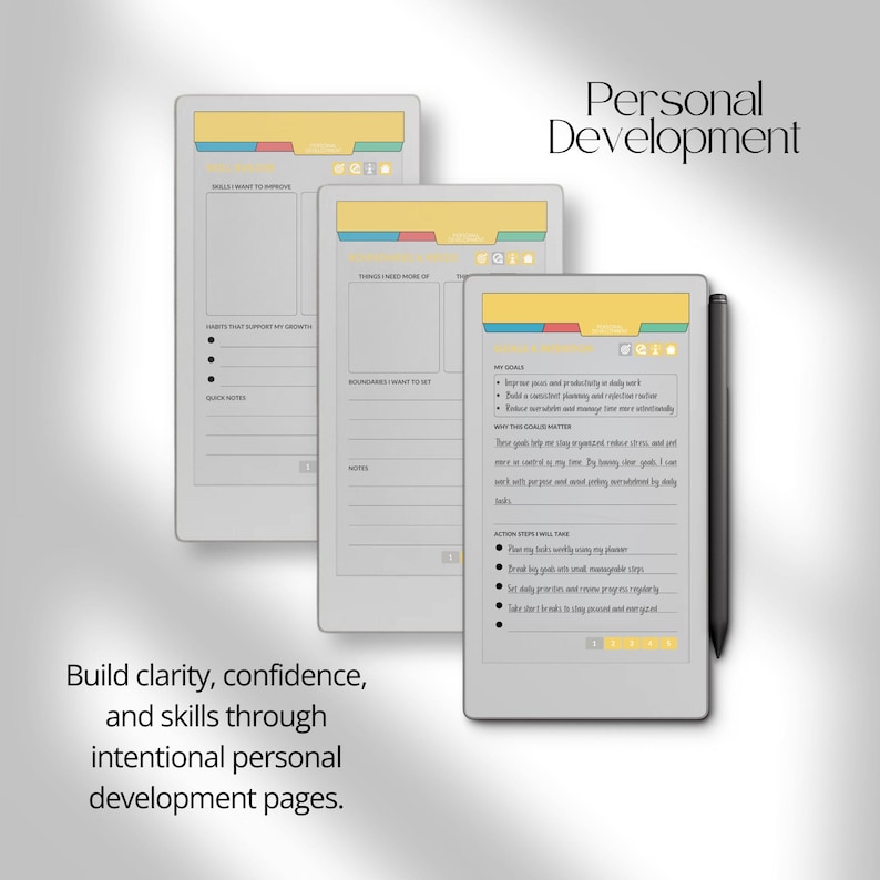 Mental Health Journal for reMarkable Paper Pro Move: Wellness & Self-Care Planner With Therapy Notes and Habit Tracker for Personal Growth