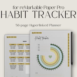 2025 Habit Tracker for reMarkable Paper Pro, Eink Habit Tracker, Digital Goal Planner for reMarkable, Calendar & Year Planner for Paper Pro