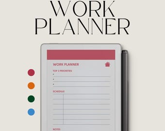 Priority Work Planner for reMarkable Paper Pro Move – Productivity Planner, Daily Task Organizer, Goal Tracker & To-Do List Template