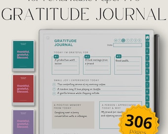 Hyperlinked Gratitude Journal for reMarkable Paper Pro, Eink Daily Journal, Gratitude Junk Journal, Daily Reflections, Manifestation Journal