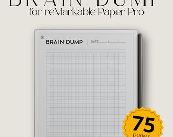 Brain Dump Template for reMarkable Paper Pro, eInk Brain Dump Template, Productivity Bundle for reMarkable Paper Pro, eInk Task Tracker