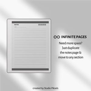 The image is a digital note pad with a blank page, and it is created by Studio Pikesels.