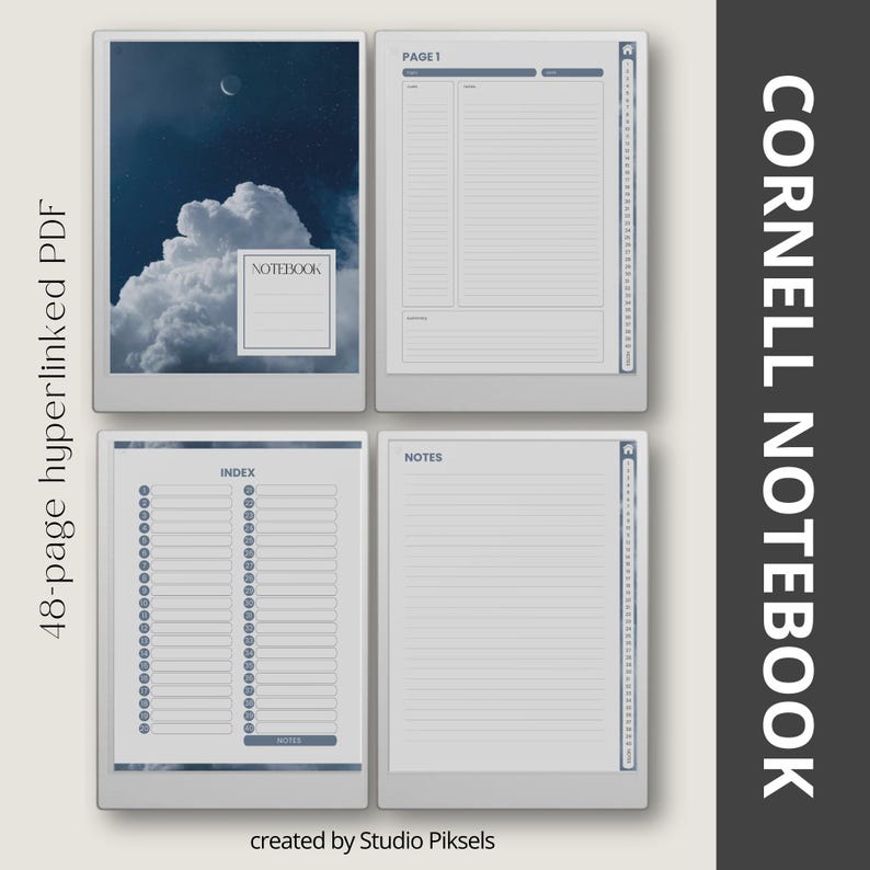 Hyperlinked Cornell Notebook Bundle for Remarkable Paper Pro ...