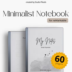 Notizbuch für reMarkable 2, Minimalistisches EInk Notizbuch, Digitales Notizbuch Eink Tablet, Journal Notizbuch, Vorlage für reMarkable
