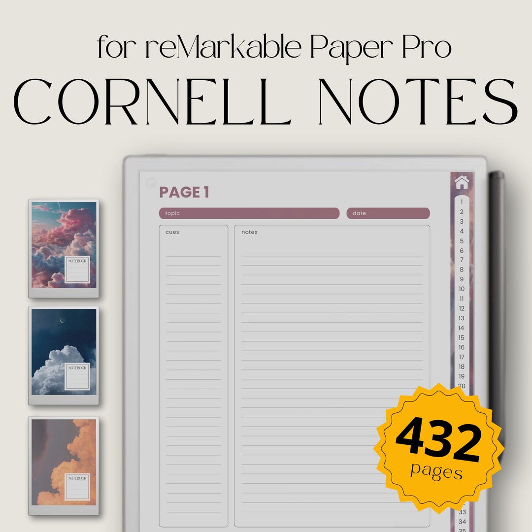 Hyperlinked Cornell Notebook Bundle for Remarkable Paper Pro ...
