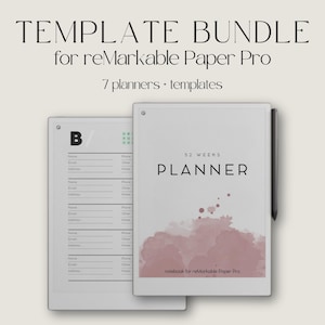 Starter Bundle for reMarkable Paper Pro, Templates for reMarkable Paper Pro, Planner for reMarkable Paper Pro, eInk Starter Pack
