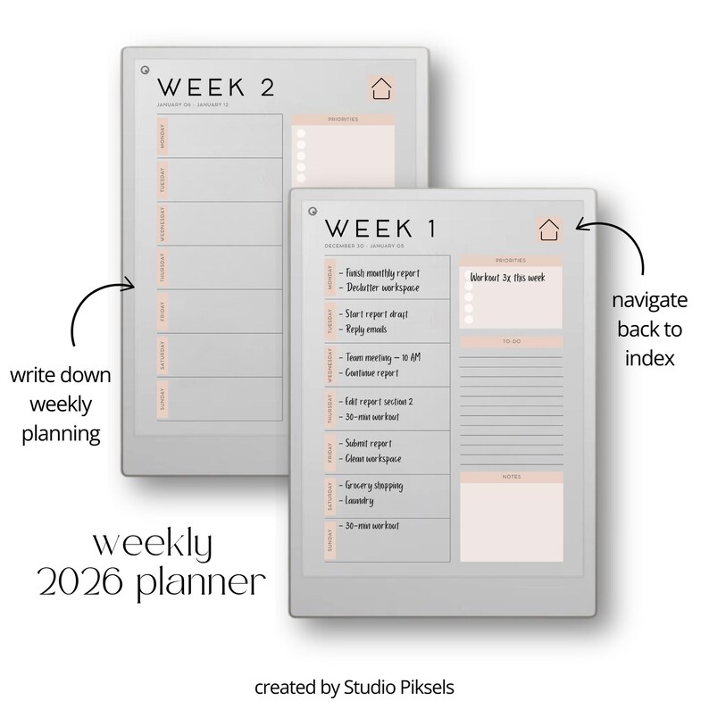 Pacchetto iniziale per reMarkable Paper Pro, Modelli per reMarkable Paper Pro, Planner per reMarkable Paper Pro, Pacchetto iniziale eInk immagine 3