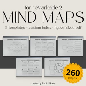 Mind Map Template for reMarkable, Idea Planner, Brainstorm Notebook, Productivity Planner, Project Planner, Business Planner, Work Planner