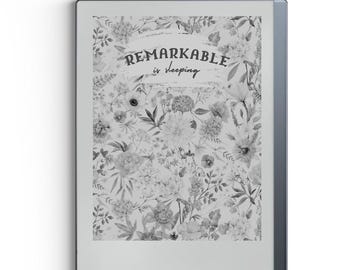 Pantalla de sueño para reMarkable con diseño floral, funda para reMarkable, plantillas para reMarkable, regalo para Remarkable, pantalla de sueño para tableta