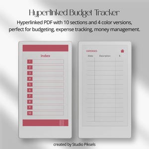 Expense Tracker Notebook for reMarkable Paper Pro Move: Hyperlinked Budget Planner, Financial Planner, Money Planner & Savings Planner