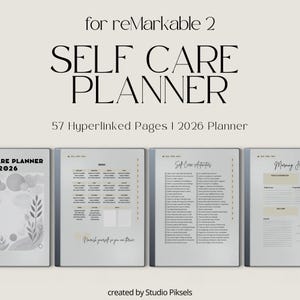 2026 Self Care Planner for reMarkable 2: Wellness Journal With Calendars, Trackers, Vision Boards and Monthly Planning Pages