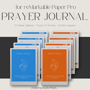 Prayer Journal for reMarkable Paper Pro, Weekly Guided Prayer Journal, Bible Study Journal, Bible Reading, Sermon Notes, Devotion Journal
