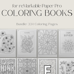 Pacchetto di libri da colorare per reMarkable Paper Pro, libro da colorare per adulti Eink, libro da colorare rilassante per reMarkable Paper Pro, libro da colorare eInk