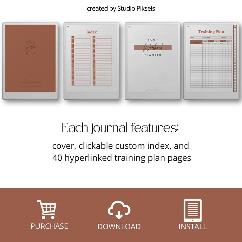 Fitness Planner for reMarkable Paper Pro | Digital Workout Tracker for reMarkable
