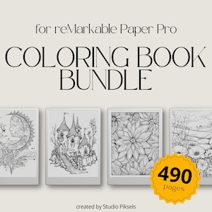 Malbuch-Bundle für reMarkable Paper Pro, Eink Malbuch für Erwachsene, beruhigendes Malbuch für reMarkable Paper Pro, eInk Malbuch