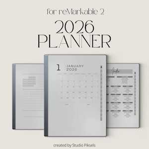 Life Planner 2026 per reMarkable 2 e 1: Planner tutto in uno con collegamenti ipertestuali, calendari mensili, obiettivi, pianificazione, budget e pagine per appunti