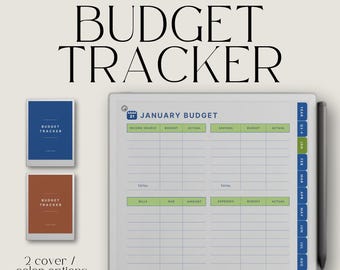 Budget Tracker for reMarkable Paper Pro, Budget Planner, Budget Template, Financial Planner, Money Planner, Savings Planner, Finance Planner