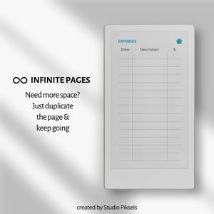 Expense Tracker Notebook for reMarkable Paper Pro Move: Hyperlinked Budget Planner, Financial Planner, Money Planner & Savings Planner