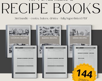 Recipe Books for reMarkable, Digital Cook Book, Recipe Templates for reMarkable, Recipe Tracker, Meal Planner, Custom Recipe Book