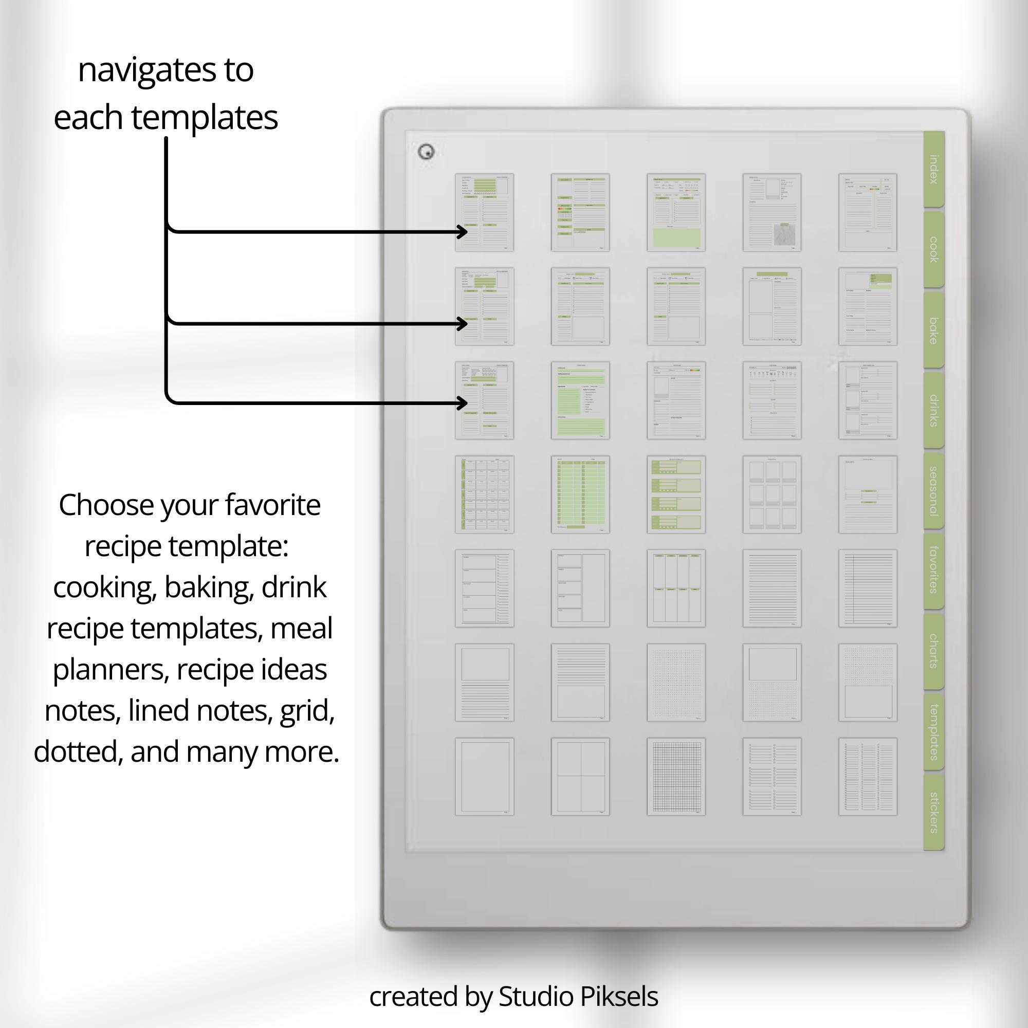Recipe Book for Remarkable Paper Pro, Digital Cook Book, Recipe ...