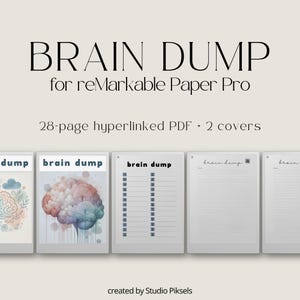 Modello di brain dump con collegamento ipertestuale per reMarkable Paper Pro, Notebook per Paper Pro, modello per prendere appunti, pianificatore di produttività eInk