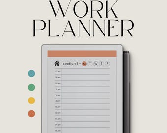 Work Planners for reMarkable Paper Pro Move: Hyperlinked Daily Planner, Calendar, Business Planner, Task Tracker, To Do List Template
