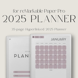 2025 Planner for reMarkable Paper Pro, Digital Hyperlinked Personal Planner, Yearly Planner for reMarkable Paper Pro, Minimalist Planner