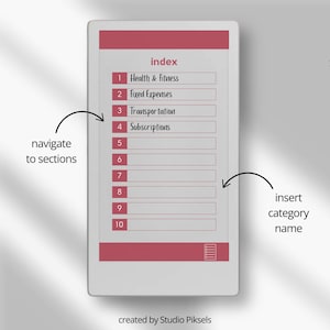 Expense Tracker Notebook for reMarkable Paper Pro Move: Hyperlinked Budget Planner, Financial Planner, Money Planner & Savings Planner