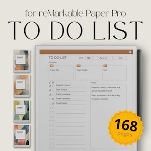 To Do List Notebooks for reMarkable Paper Pro, To Do List Templates, Task Tracker, Checklist Template, Checklist Notebook, Digital Task List