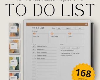 To Do List Notebooks for reMarkable Paper Pro, To Do List Templates, Task Tracker, Checklist Template, Checklist Notebook, Digital Task List
