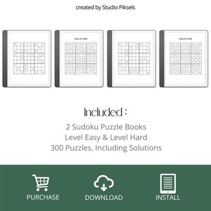 Sudoku Puzzle Book Bundle for Kindle Scribe