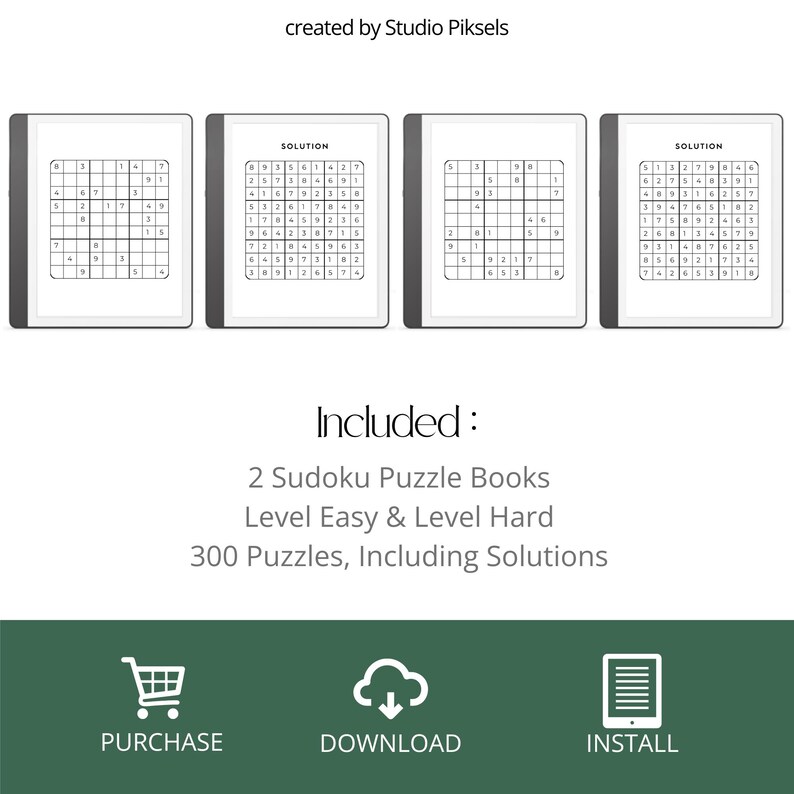 Sudoku Puzzle Book Bundle for Kindle Scribe