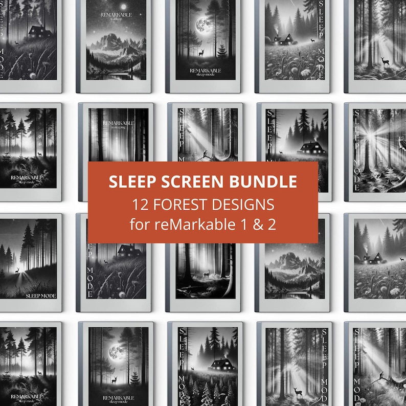 Sleep Screen Bundle for reMarkable 2 & 1 with Forest Scenes