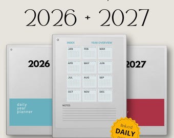 2026 + 2027 Hyperlinked Planner for reMarkable Paper Pro: Digital Daily, Monthly, and Yearly Planner With Linked Pages