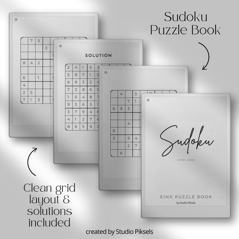 Mega Puzzle Book Bundle for reMarkable: Sudoku, Tic Tac Logic Puzzles, Crosswords and Word Search Puzzles for reMarkable