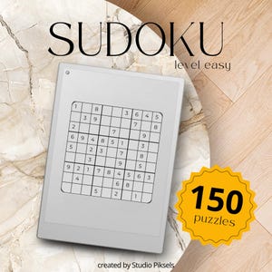 Sudoku Puzzle Book Bundle for reMarkable Paper Pro Move: Adult Puzzle Book With 450 Easy, Medium & Hard Puzzles With Solutions