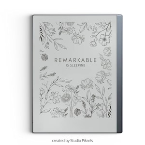 Schermata di sospensione per reMarkable con design botanico, copertina per reMarkable, modelli per reMarkable, regalo per Remarkable, schermata di sospensione per tablet