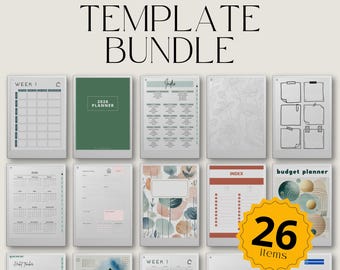 Ultimate Template Bundle for reMarkable Paper Pro: Starter Bundle with 2026 Planners, Productivity Templates and Interactive Notebooks