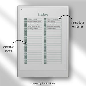 Fitness Planner for reMarkable Paper Pro | Digital Workout Tracker for reMarkable