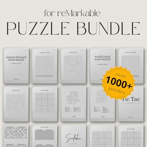 Mega Puzzle Book Bundle for reMarkable: Sudoku, Tic Tac Logic Puzzles, Crosswords and Word Search Puzzles for reMarkable
