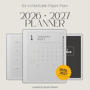 2026 + 2027 Life Planner for reMarkable Paper Pure: Hyperlinked All-in-One Planner With Monthly Calendars, Goals, Budgeting and Notes